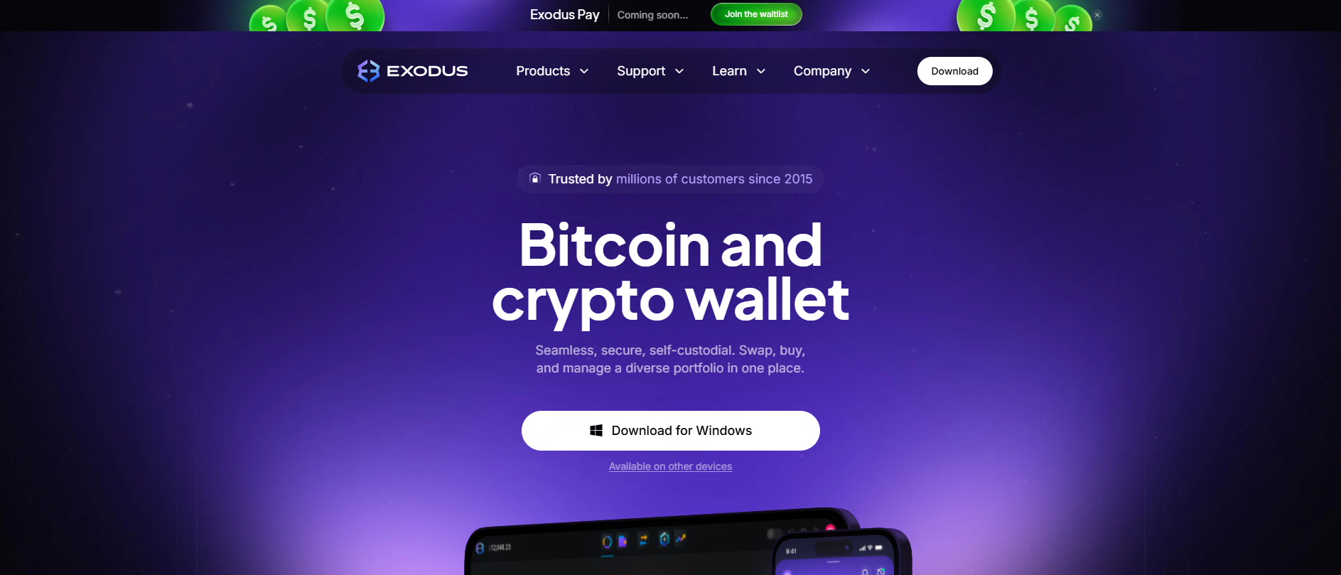 Exodus wallet interface, source: Exodus wallet